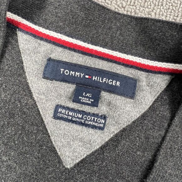 Tommy Hilfiger Cardigan Adult Large Gray Button Up Sweater Jacket Casual Men's - Picture 9 of 14